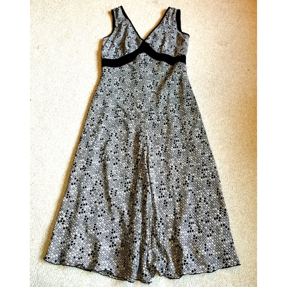 VINTAGE Y2K Womens Dress-JONATHAN MARTIN- black/gray patterned babydoll midi-8